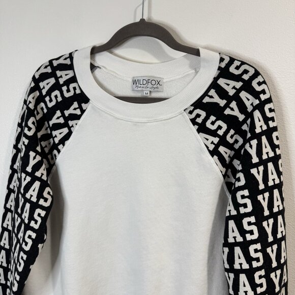 Wildfox x Broad City Sweatshirt Pullover M Yas Black White Color Block Crew - Picture 2 of 10